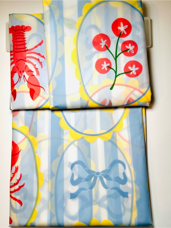 each & every Other - Lobster Lemons Tomatoes Peva Shower Curtain Coastal Summer Seafood Italian